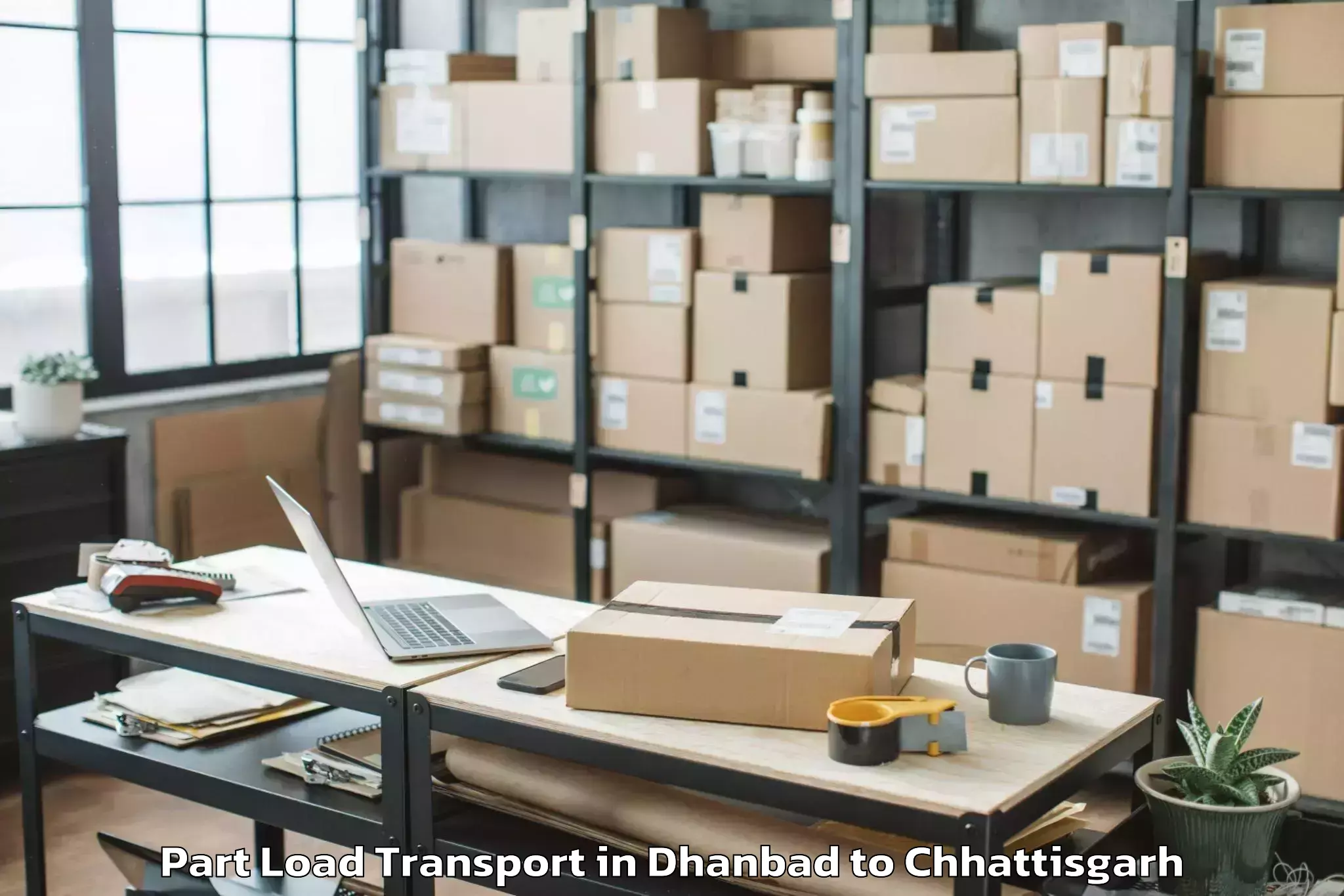 Easy Dhanbad to Kanker Nabinagar Part Load Transport Booking